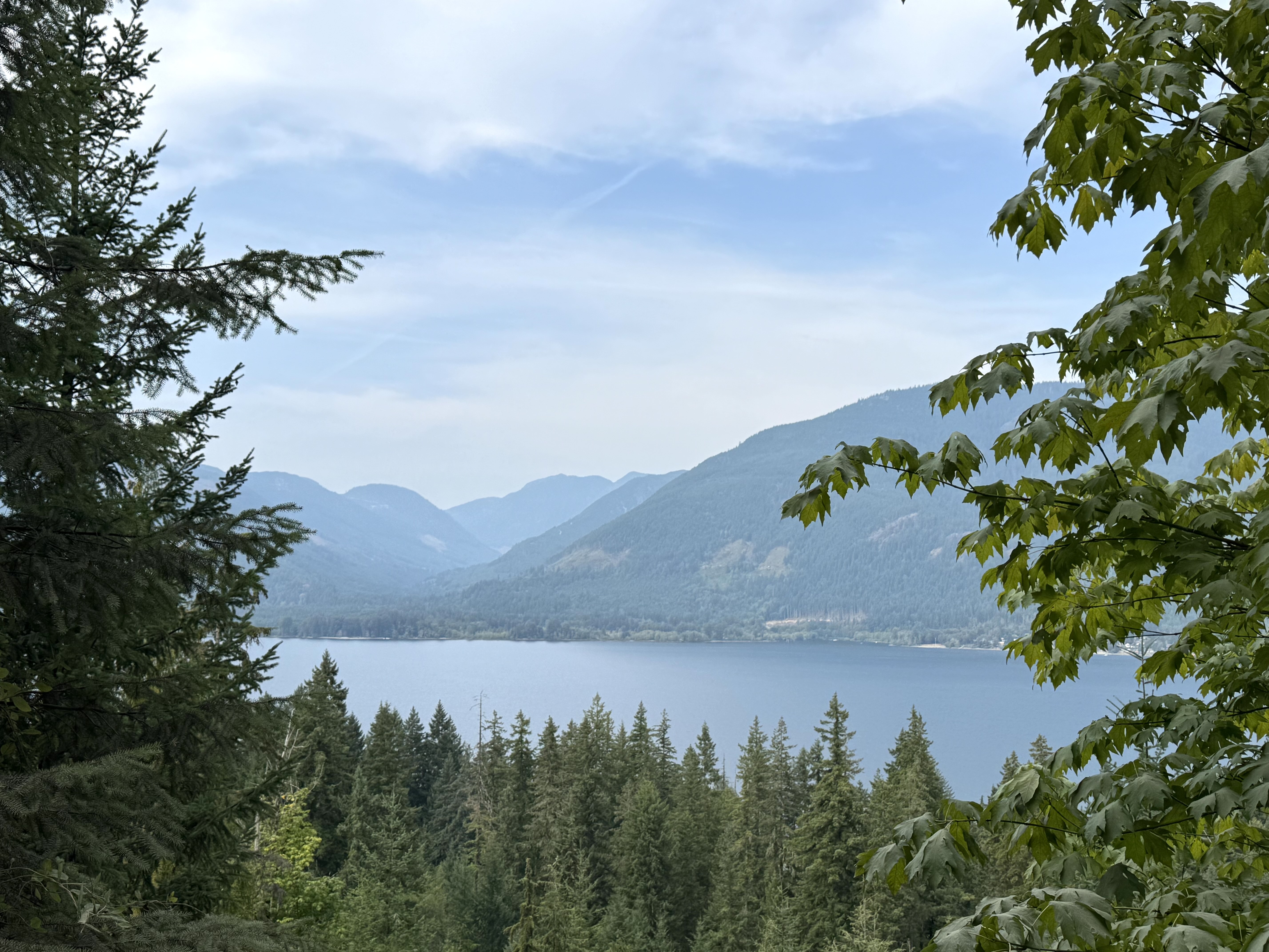 view overlooking lake cowichan from the south side